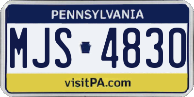 PA license plate MJS4830