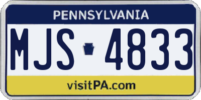 PA license plate MJS4833