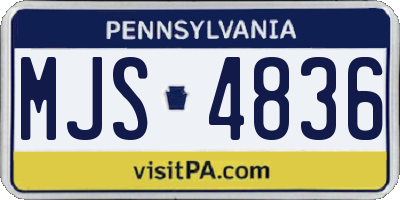 PA license plate MJS4836