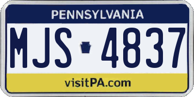 PA license plate MJS4837