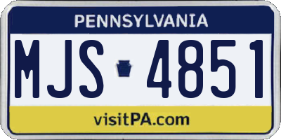 PA license plate MJS4851