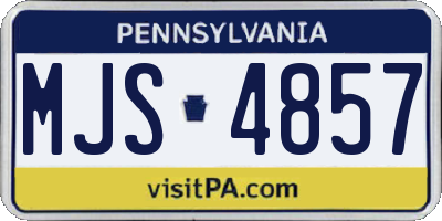 PA license plate MJS4857