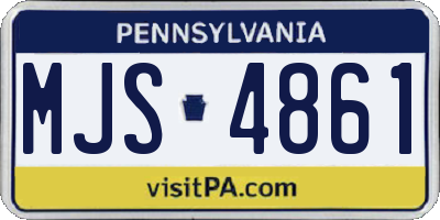 PA license plate MJS4861