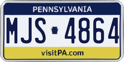 PA license plate MJS4864