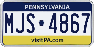 PA license plate MJS4867