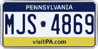 PA license plate MJS4869