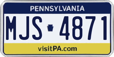 PA license plate MJS4871