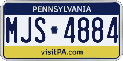 PA license plate MJS4884
