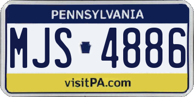 PA license plate MJS4886