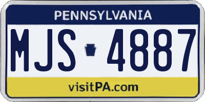 PA license plate MJS4887