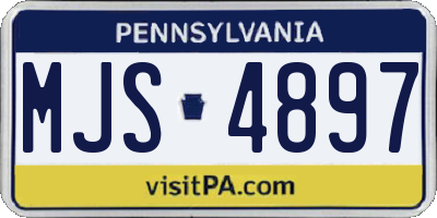 PA license plate MJS4897