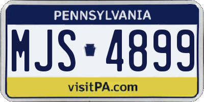 PA license plate MJS4899