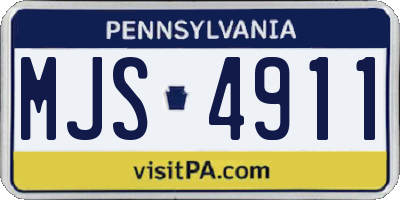 PA license plate MJS4911