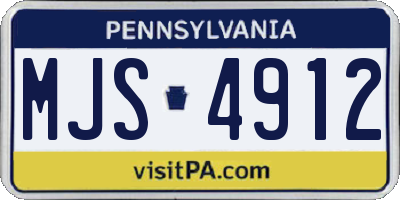 PA license plate MJS4912