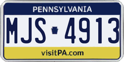 PA license plate MJS4913