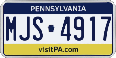PA license plate MJS4917