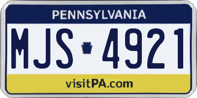 PA license plate MJS4921