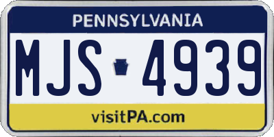 PA license plate MJS4939
