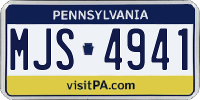 PA license plate MJS4941