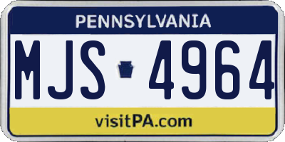PA license plate MJS4964