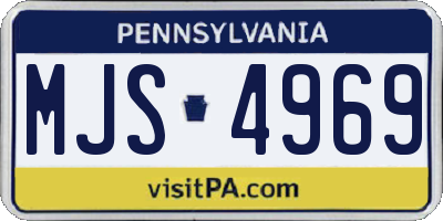 PA license plate MJS4969