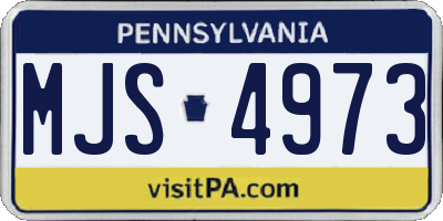 PA license plate MJS4973
