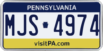 PA license plate MJS4974