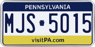 PA license plate MJS5015
