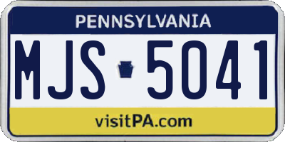 PA license plate MJS5041