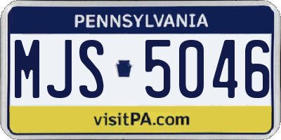 PA license plate MJS5046