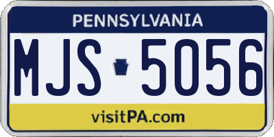 PA license plate MJS5056