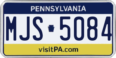 PA license plate MJS5084
