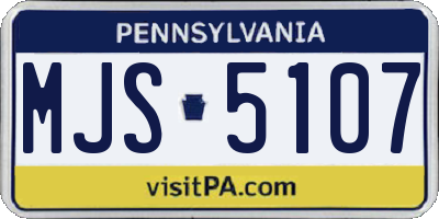 PA license plate MJS5107