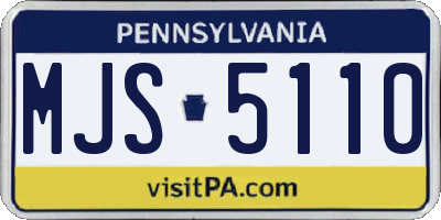 PA license plate MJS5110