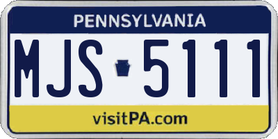 PA license plate MJS5111