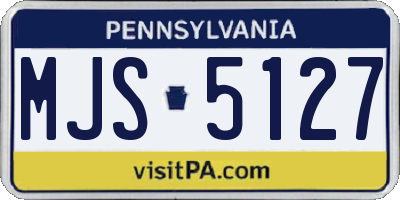 PA license plate MJS5127