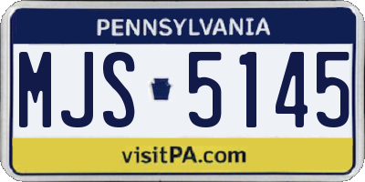 PA license plate MJS5145