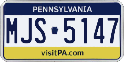 PA license plate MJS5147