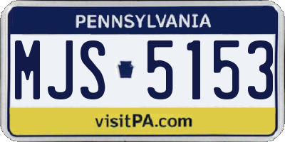 PA license plate MJS5153