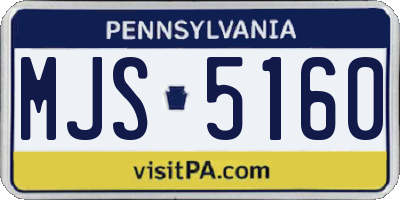 PA license plate MJS5160