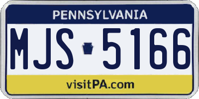 PA license plate MJS5166