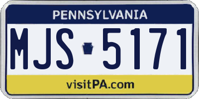 PA license plate MJS5171