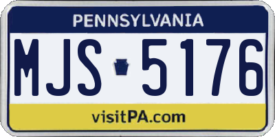 PA license plate MJS5176