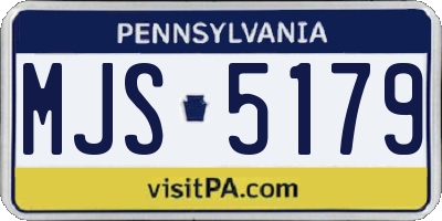 PA license plate MJS5179