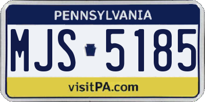 PA license plate MJS5185
