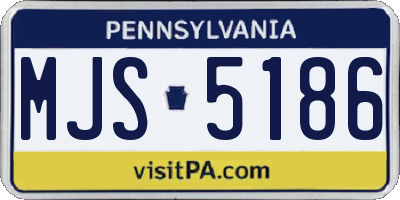 PA license plate MJS5186