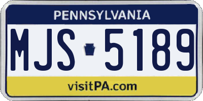 PA license plate MJS5189