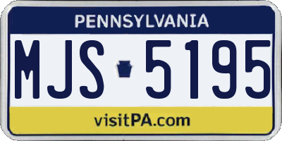 PA license plate MJS5195