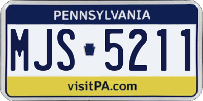 PA license plate MJS5211