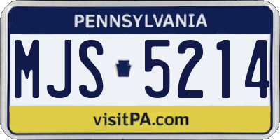 PA license plate MJS5214